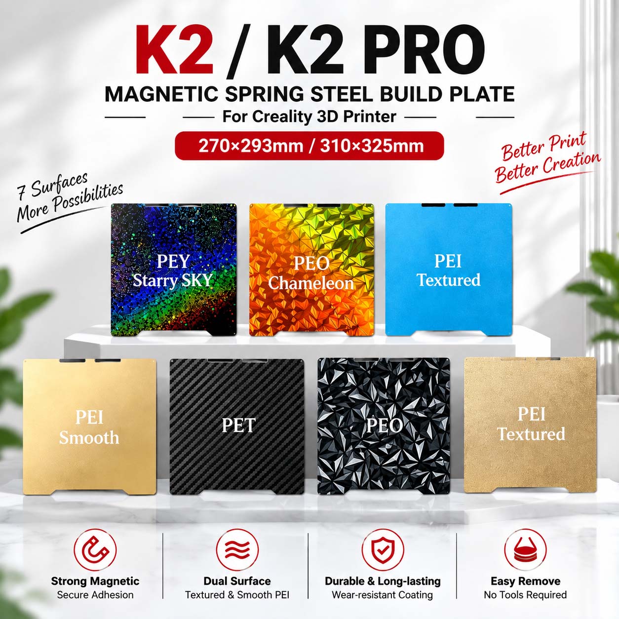 Aluminium Profile 2020 - Placa de impresión de acero magnético